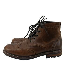 Crevo Speakeasy Memory Chestnut Lace Up Leather Boots Sz 11